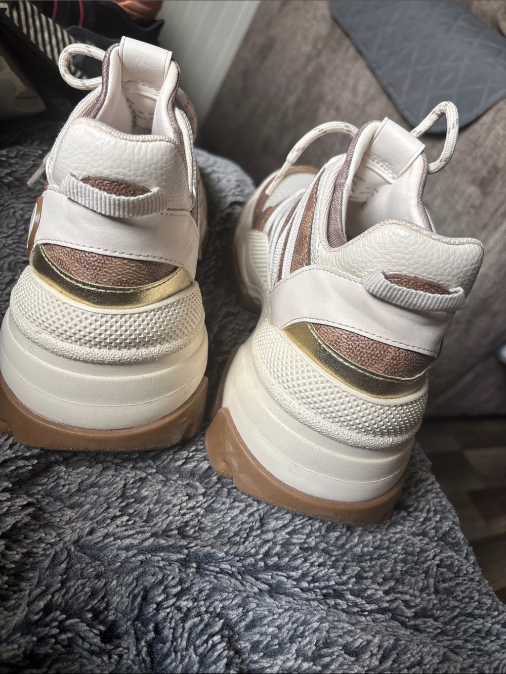 Coach Women's Cream and Brown Athletic Sneakers - Picture 4 of 10